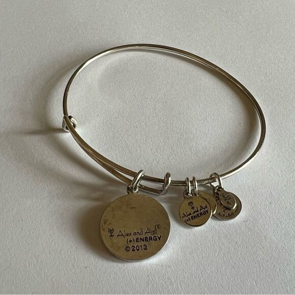 Alex and Ani Rafaelian Silver Infinity Charm Bangle Bracelet - Picture 8 of 13